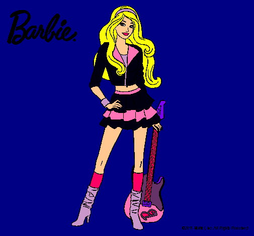 Dibujo Barbie rockera pintado por ianna