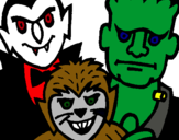 Dibujo Personajes Halloween pintado por feli4242