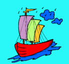Dibujo Barco velero pintado por ISOLINA