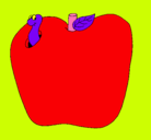 Dibujo Gusano en la fruta pintado por lulyyyyy