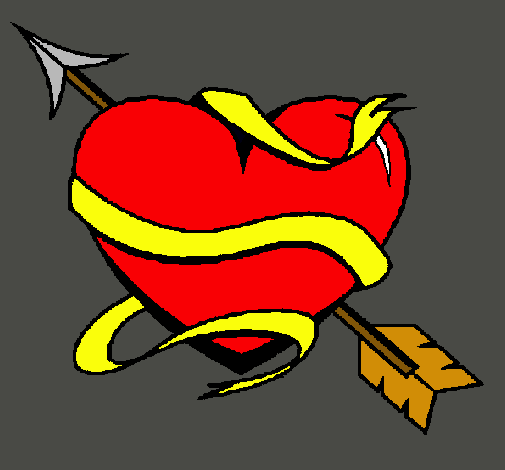 Dibujo Corazón con flecha pintado por Qkique