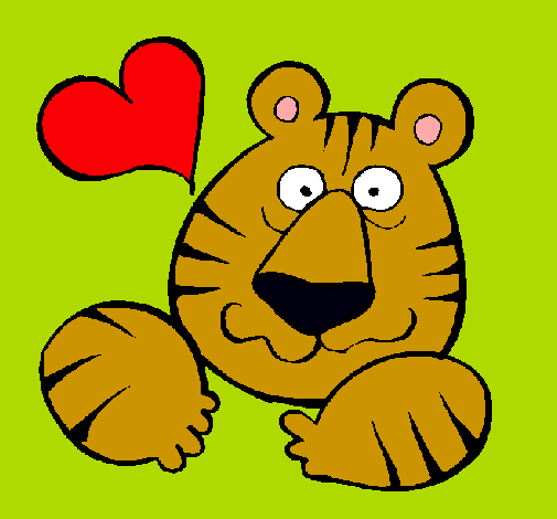 Dibujo Tigre loco de amor pintado por lapoetapr