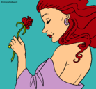 Dibujo Princesa con una rosa pintado por vicktoria