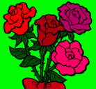 Dibujo Ramo de rosas pintado por bizz