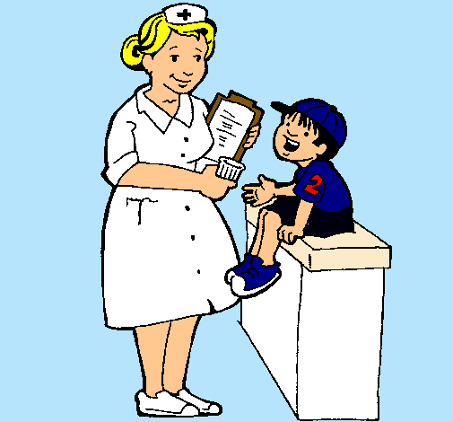 Dibujo Enfermera y niño pintado por cindy226