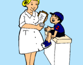 Dibujo Enfermera y niño pintado por cindy226