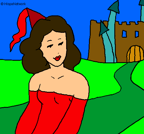 Dibujo Princesa y castillo pintado por ianna