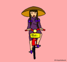 Dibujo China en bicicleta pintado por  palomya
