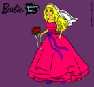 Dibujo Barbie vestida de novia pintado por reginabele