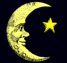 Dibujo Luna y estrella pintado por chivita_memo