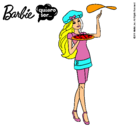 Dibujo Barbie cocinera pintado por pizzeria