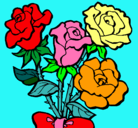 Dibujo Ramo de rosas pintado por noralbys