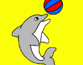 Dibujo Delfín jugando con una pelota pintado por Carnebarbara