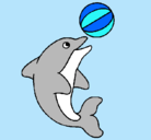 Dibujo Delfín jugando con una pelota pintado por lulitaaa