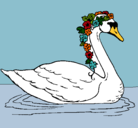 Dibujo Cisne con flores pintado por ariel21