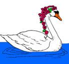 Dibujo Cisne con flores pintado por naileako