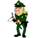 Dibujo Policía haciendo multas pintado por ddadddda