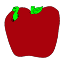 Dibujo Gusano en la fruta pintado por wendo
