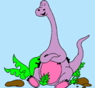 Dibujo Diplodocus sentado pintado por camiilllla