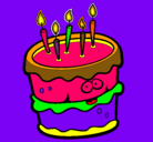 Dibujo Pastel de cumpleaños 2 pintado por bingo