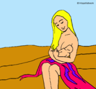 Dibujo Madre con su bebe pintado por laniabella