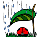 Dibujo Mariquita protegida de la lluvia pintado por nnapaty