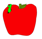 Dibujo Gusano en la fruta pintado por orianys