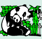 Dibujo Mama panda pintado por pandi