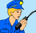 Dibujo Policía con el walkie pintado por Mirene