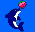 Dibujo Delfín jugando con una pelota pintado por DOLPHIN