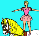 Dibujo Trapecista encima de caballo pintado por Noraa