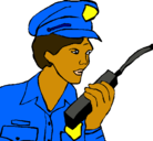 Dibujo Policía con el walkie pintado por andreita2830