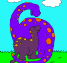 Dibujo Dinosaurios pintado por cote9
