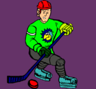 Dibujo Jugador de hockey sobre hielo pintado por peludin