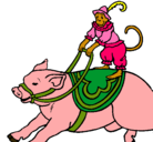 Dibujo Mono y cerdo pintado por Makiwizz