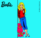 Dibujo Barbie con cazadora de cuadros pintado por guapetona