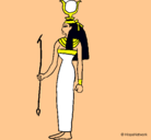 Dibujo Hathor pintado por juarez