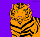 Dibujo Tigre pintado por amiga