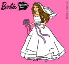 Dibujo Barbie vestida de novia pintado por nadia501