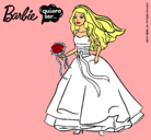 Dibujo Barbie vestida de novia pintado por Ana82