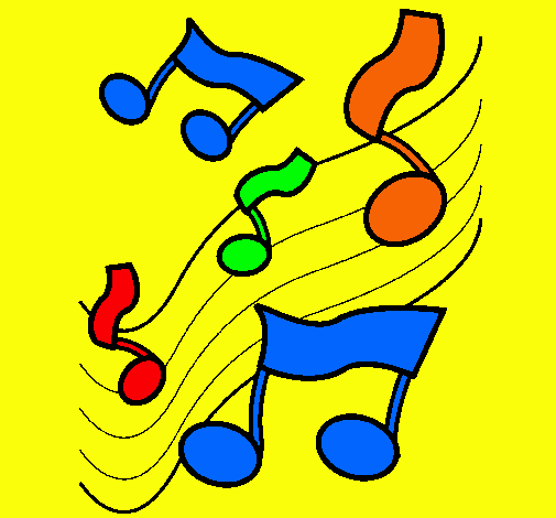 Dibujo Notas en la escala musical pintado por gissel85