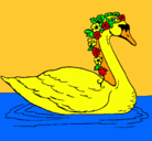 Dibujo Cisne con flores pintado por nico8