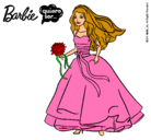 Dibujo Barbie vestida de novia pintado por addaia