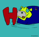 Dibujo Hipopótamo pintado por asdfggghhh