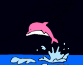 Dibujo Delfín y gaviota pintado por eydaan