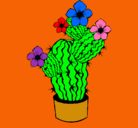 Dibujo Flores de cactus pintado por brizza