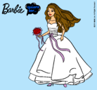 Dibujo Barbie vestida de novia pintado por yaiza