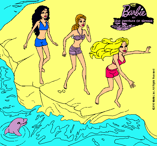 Barbie y sus amigas en la playa