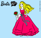 Dibujo Barbie vestida de novia pintado por dibu