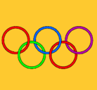 Dibujo Anillas de los juegos olimpícos pintado por olimpico